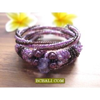 Cuff Beads Bracelets Spiral Multi Coloring Free Shipping